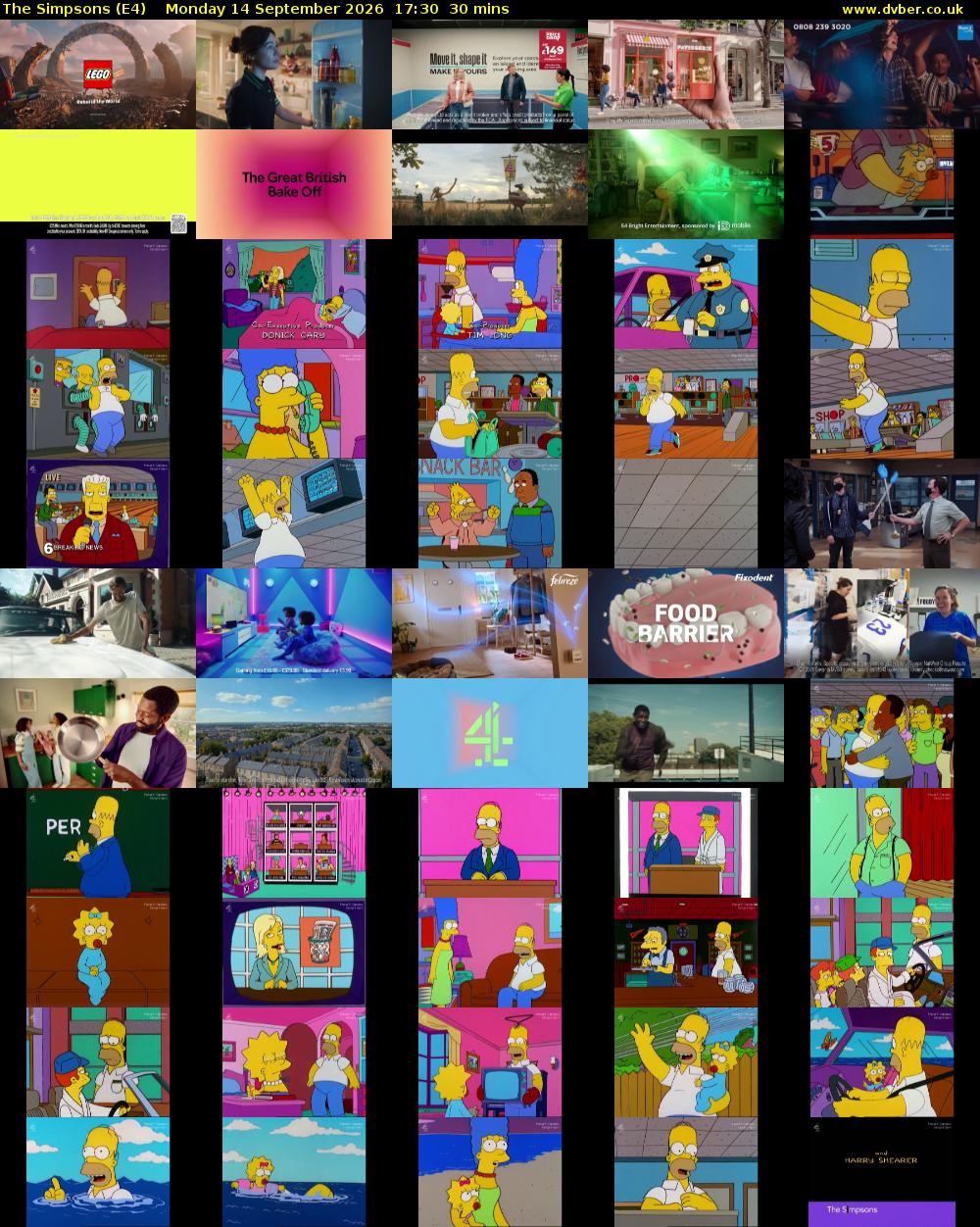 The Simpsons (E4) Monday 14 September 2026 17:30 - 18:00