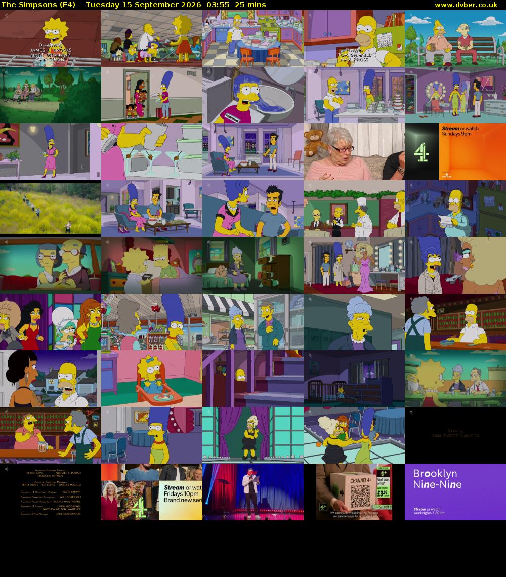 The Simpsons (E4) Tuesday 15 September 2026 03:55 - 04:20