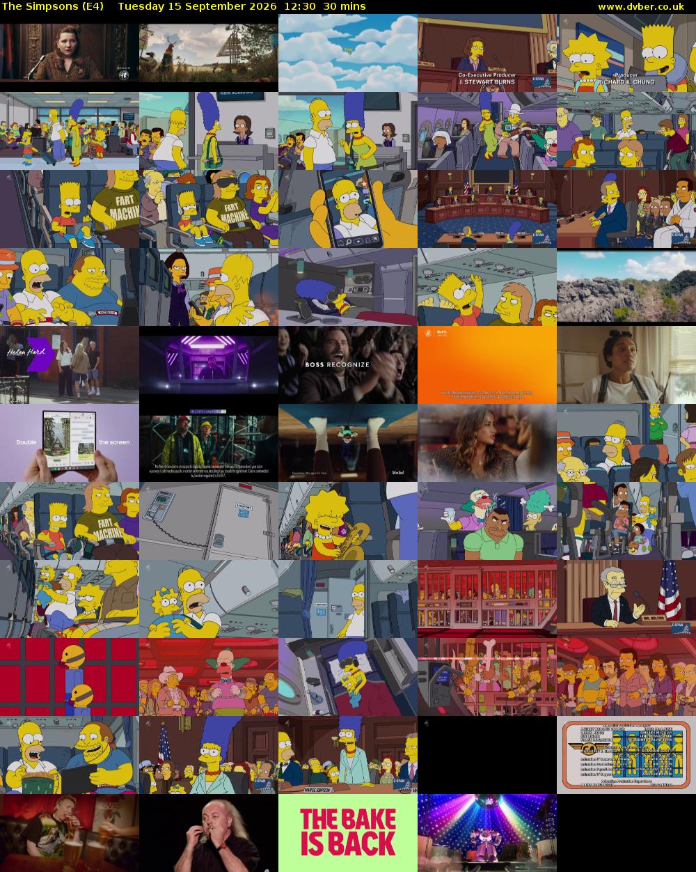 The Simpsons (E4) Tuesday 15 September 2026 12:30 - 13:00