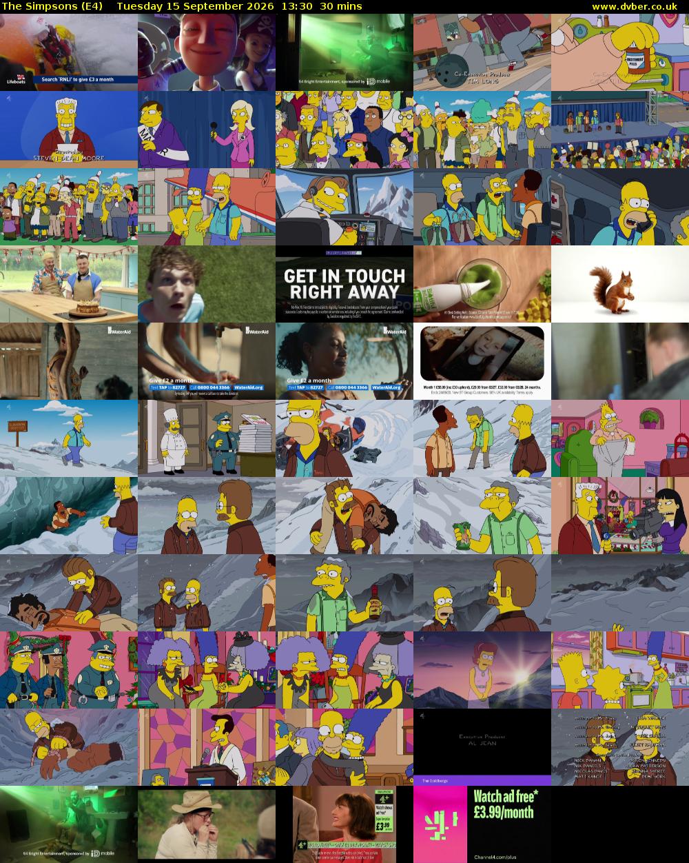 The Simpsons (E4) Tuesday 15 September 2026 13:30 - 14:00