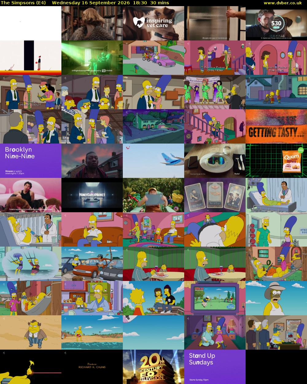 The Simpsons (E4) Wednesday 16 September 2026 18:30 - 19:00
