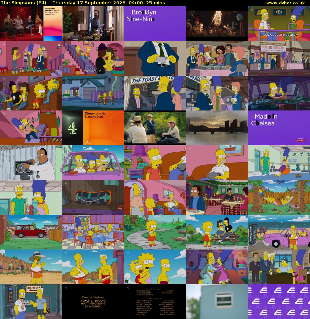 The Simpsons (E4) Thursday 17 September 2026 04:00 - 04:25