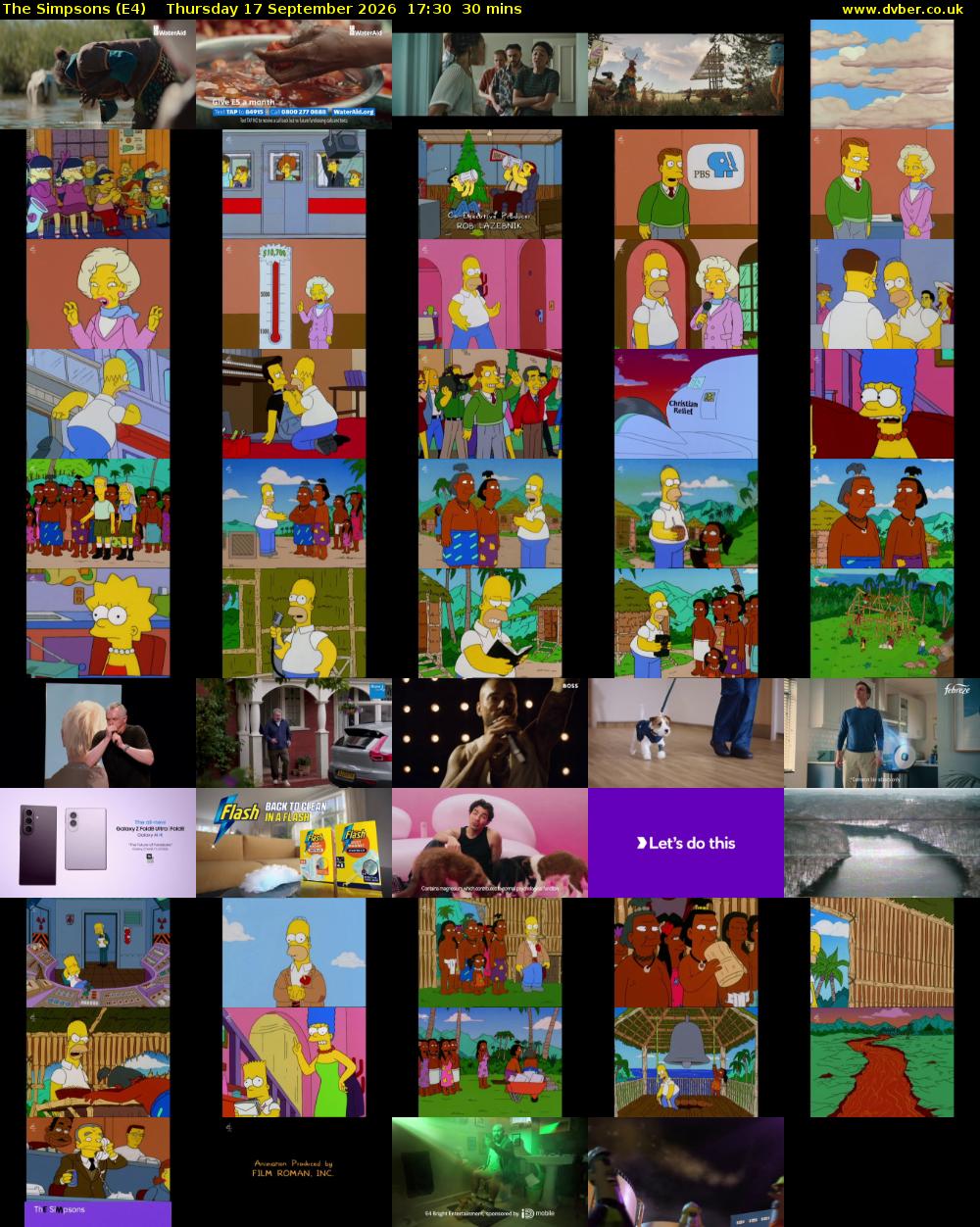 The Simpsons (E4) Thursday 17 September 2026 17:30 - 18:00