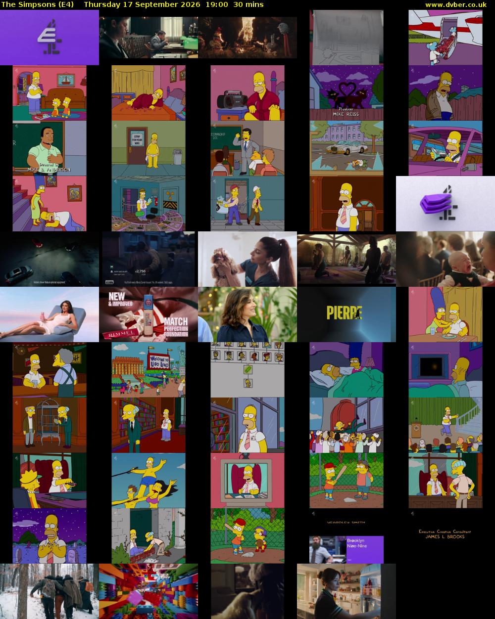 The Simpsons (E4) Thursday 17 September 2026 19:00 - 19:30