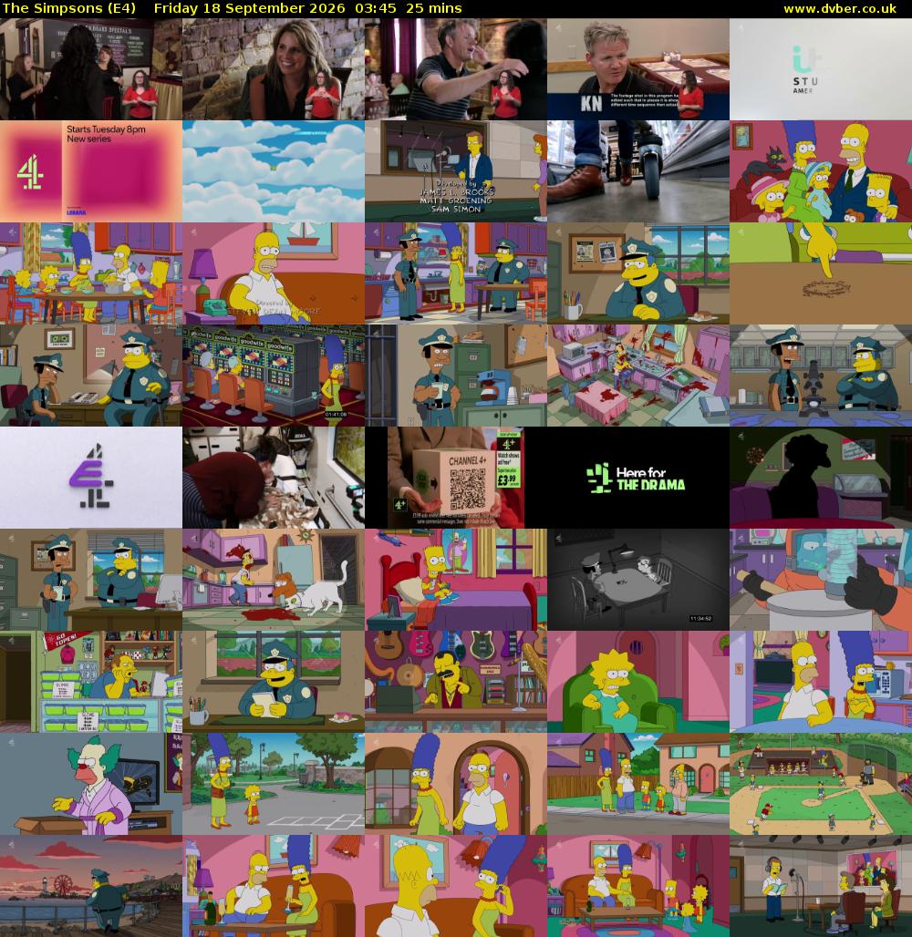 The Simpsons (E4) Friday 18 September 2026 03:45 - 04:10