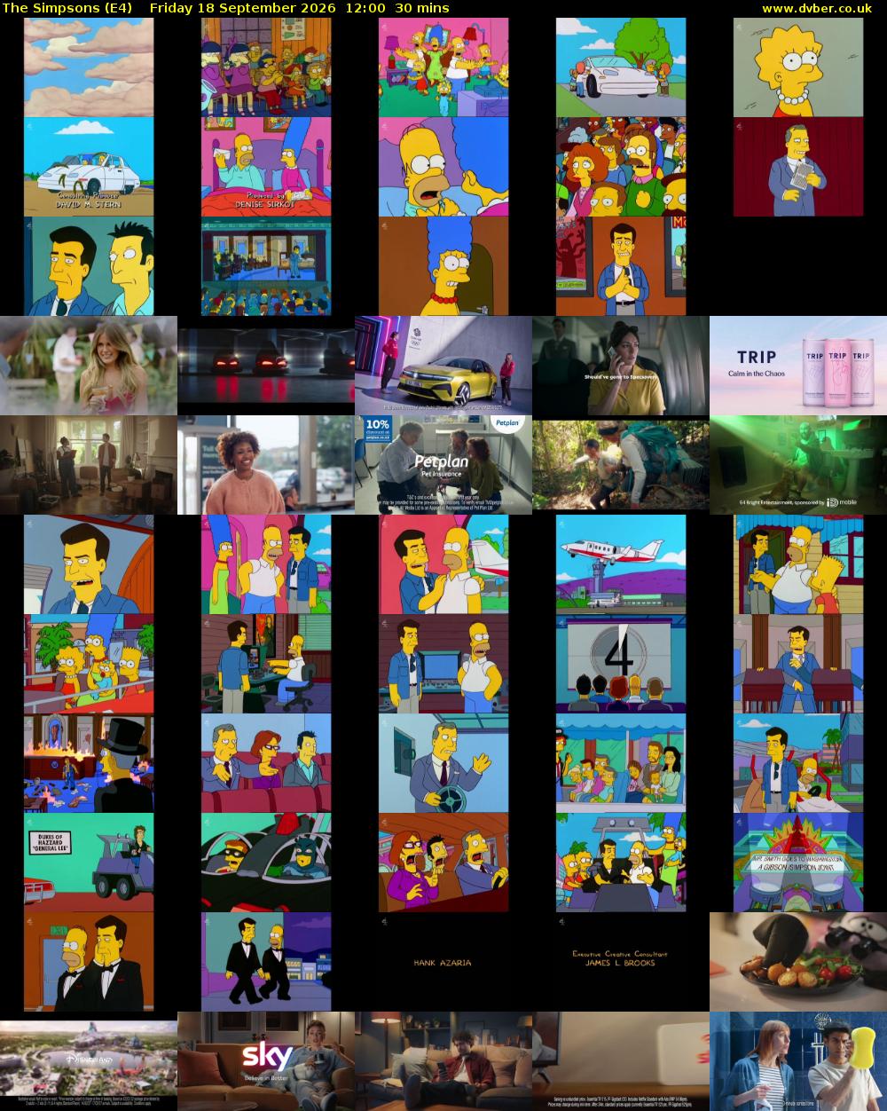 The Simpsons (E4) Friday 18 September 2026 12:00 - 12:30
