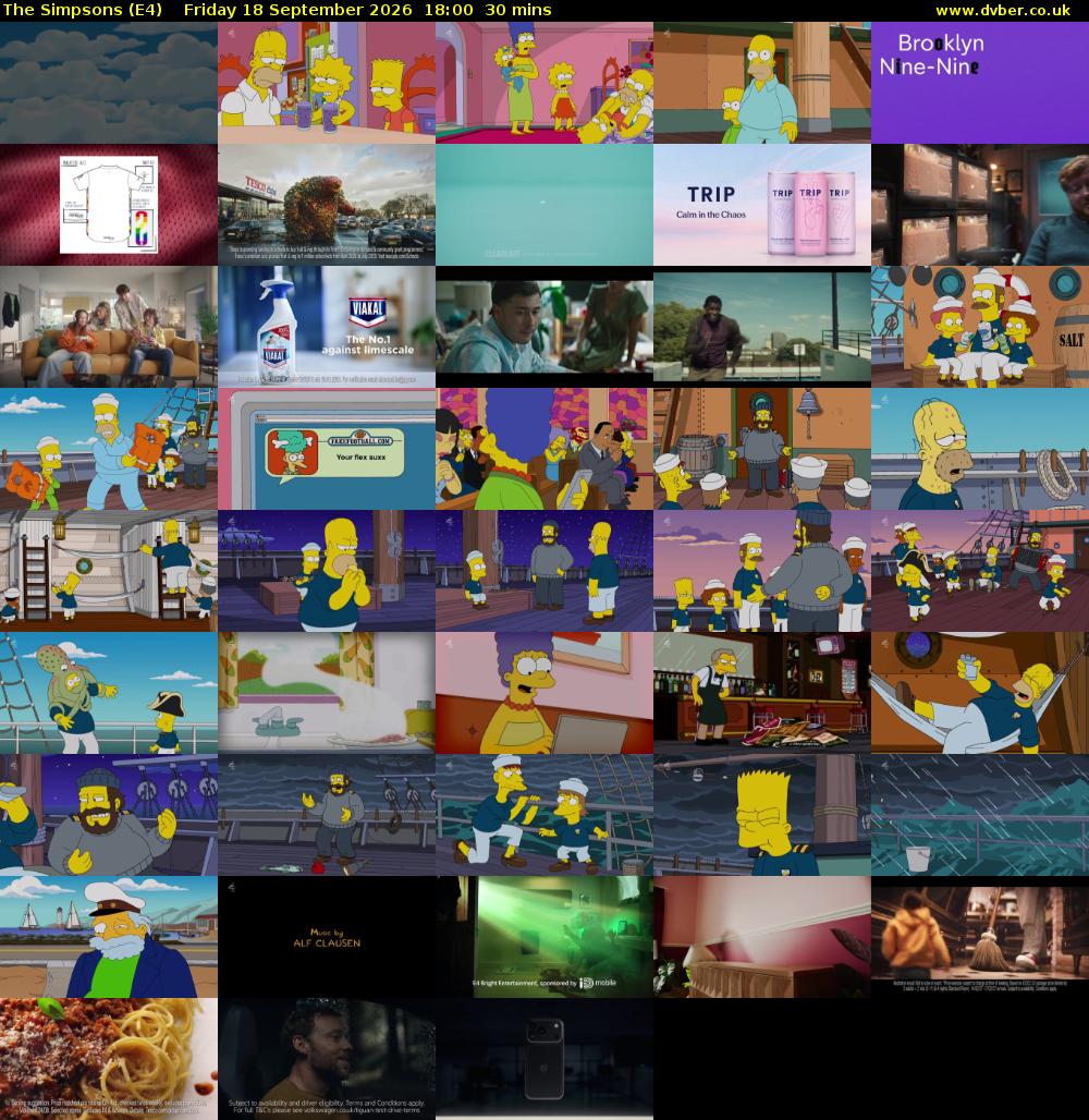 The Simpsons (E4) Friday 18 September 2026 18:00 - 18:30