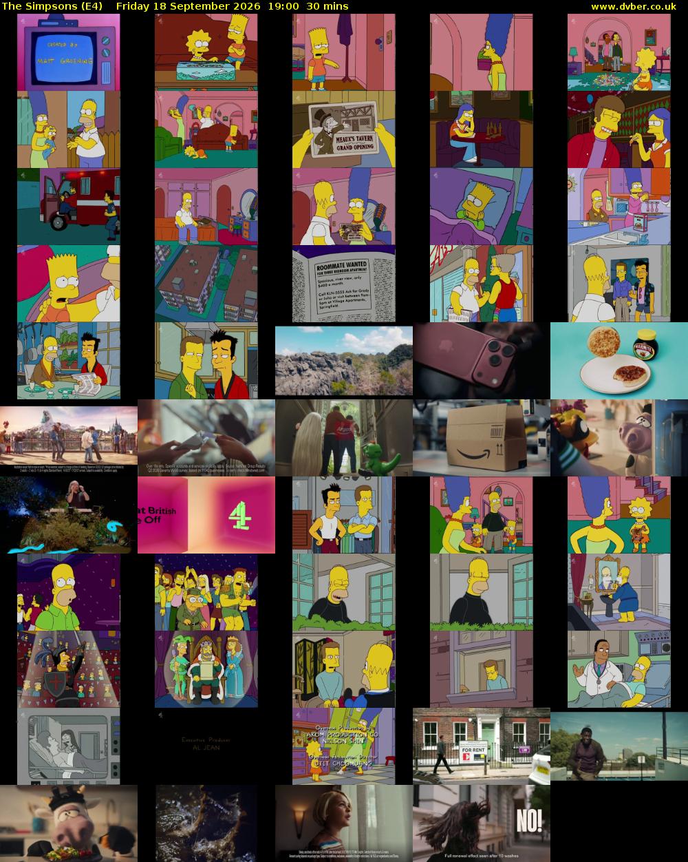 The Simpsons (E4) Friday 18 September 2026 19:00 - 19:30
