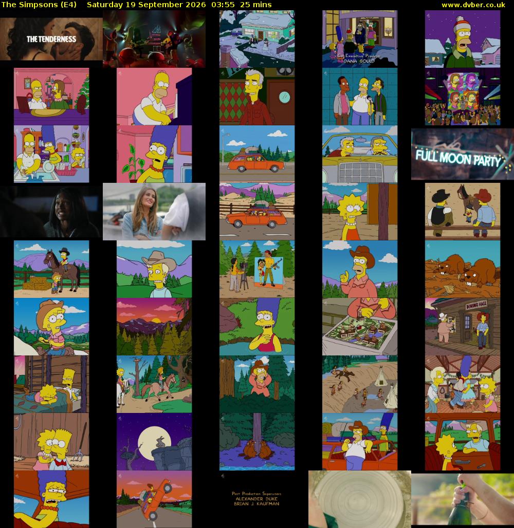 The Simpsons (E4) Saturday 19 September 2026 03:55 - 04:20