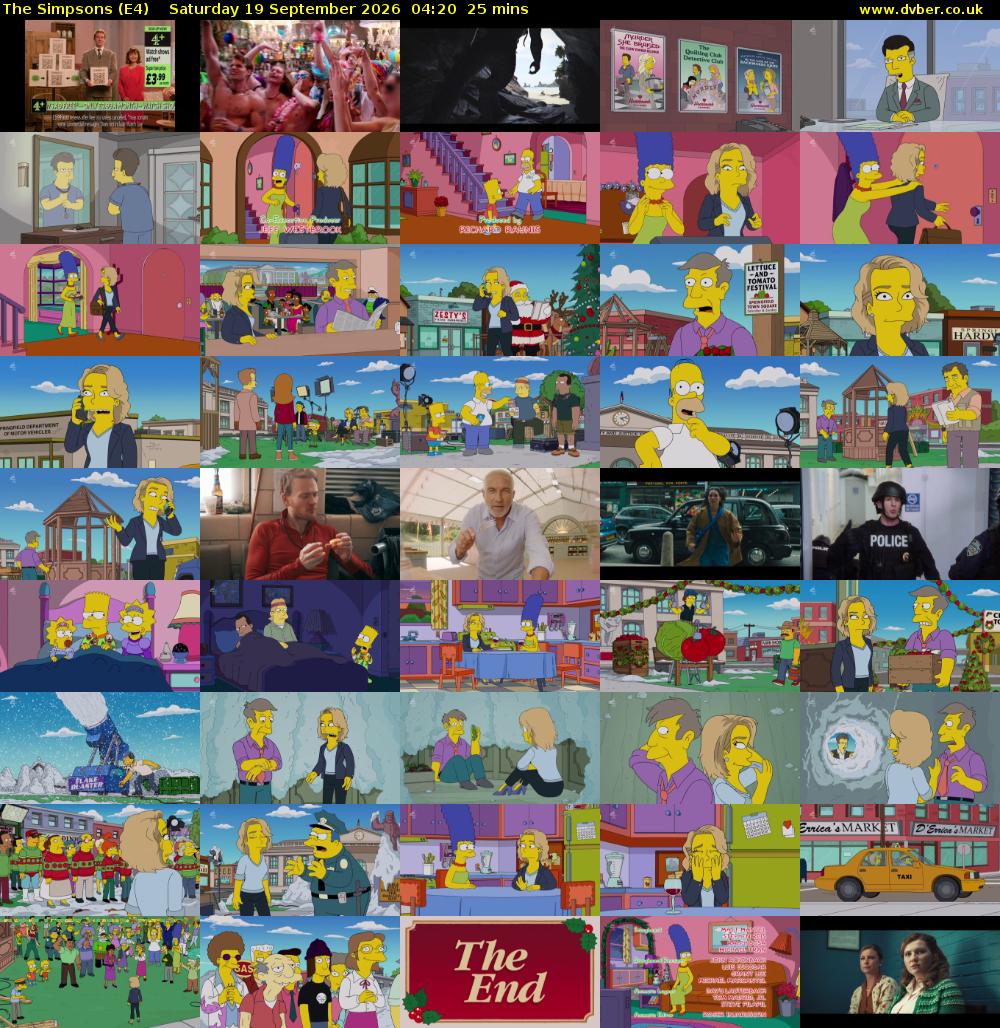 The Simpsons (E4) Saturday 19 September 2026 04:20 - 04:45