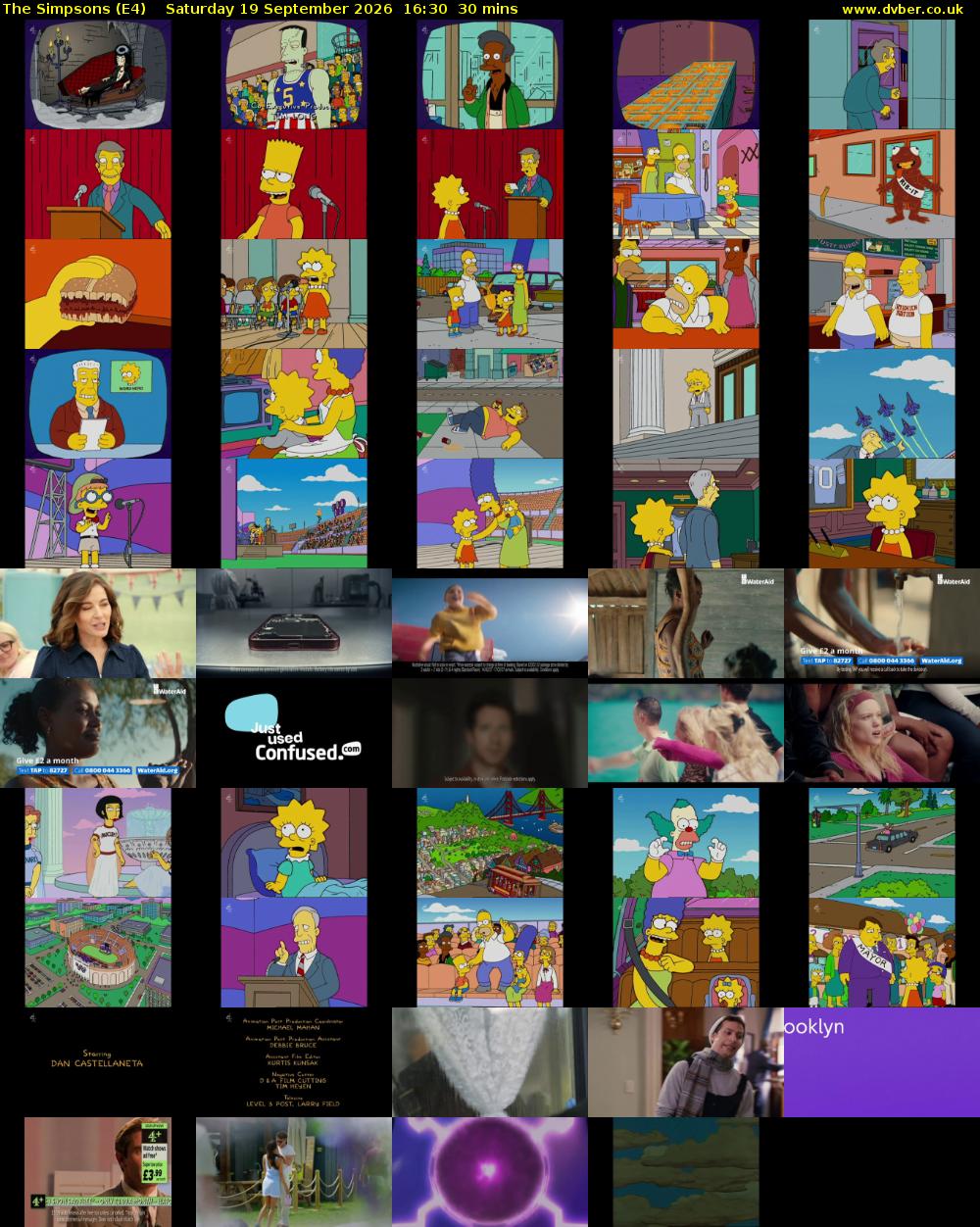 The Simpsons (E4) Saturday 19 September 2026 16:30 - 17:00