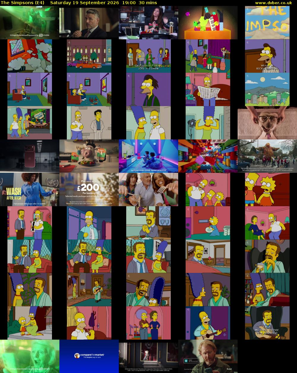 The Simpsons (E4) Saturday 19 September 2026 19:00 - 19:30