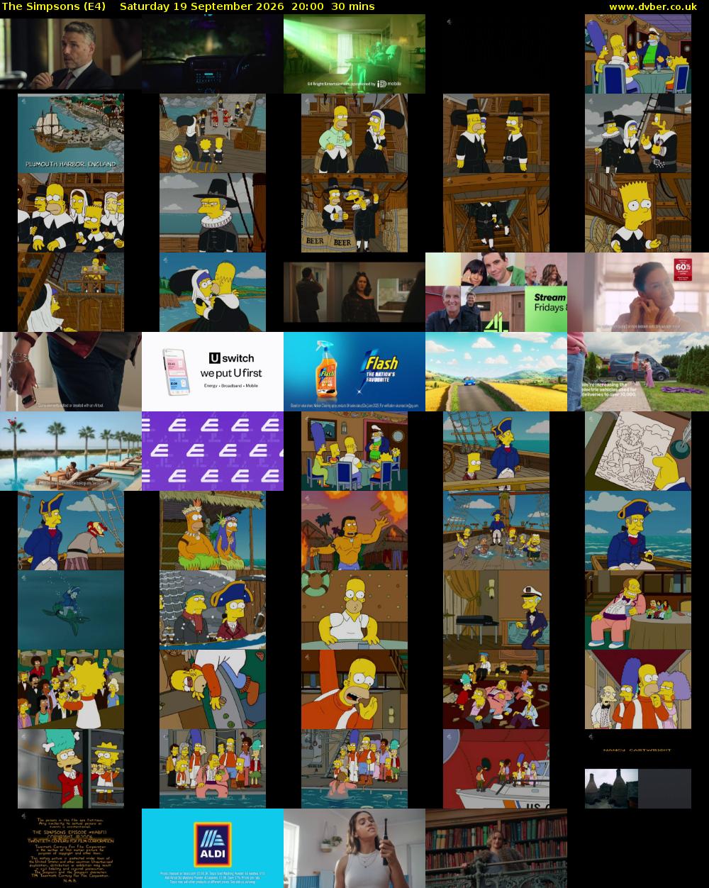 The Simpsons (E4) Saturday 19 September 2026 20:00 - 20:30
