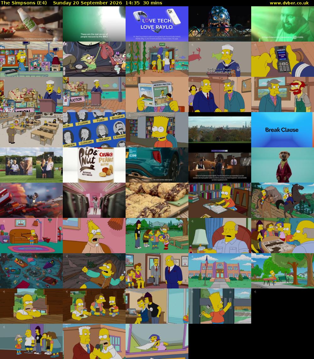 The Simpsons (E4) Sunday 20 September 2026 14:35 - 15:05