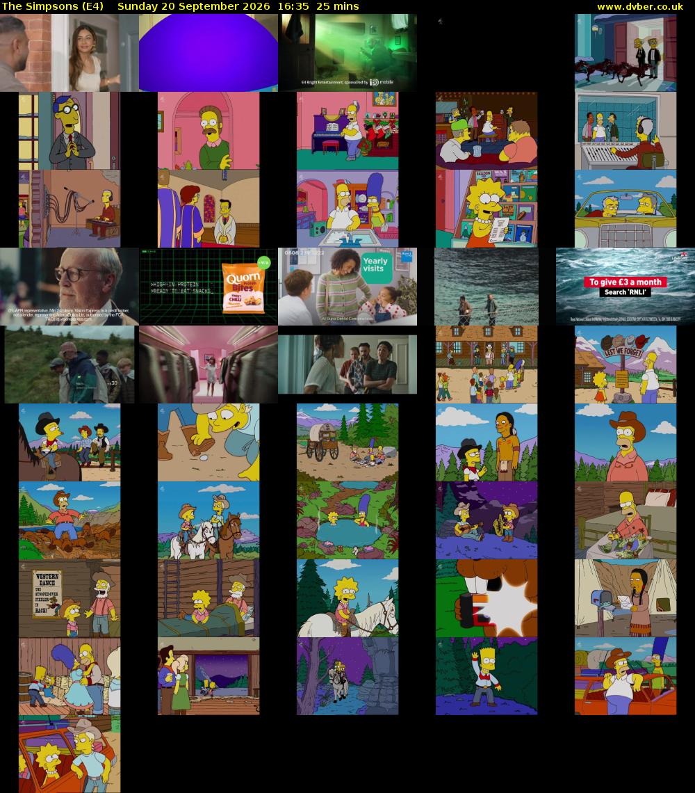 The Simpsons (E4) Sunday 20 September 2026 16:35 - 17:00
