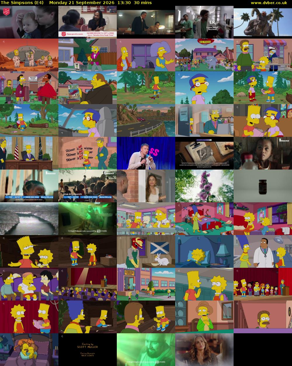 The Simpsons (E4) Monday 21 September 2026 13:30 - 14:00