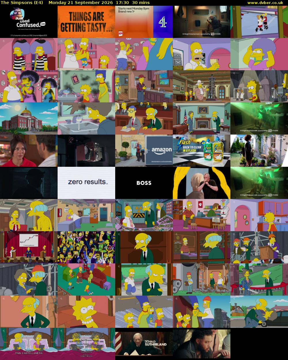 The Simpsons (E4) Monday 21 September 2026 17:30 - 18:00