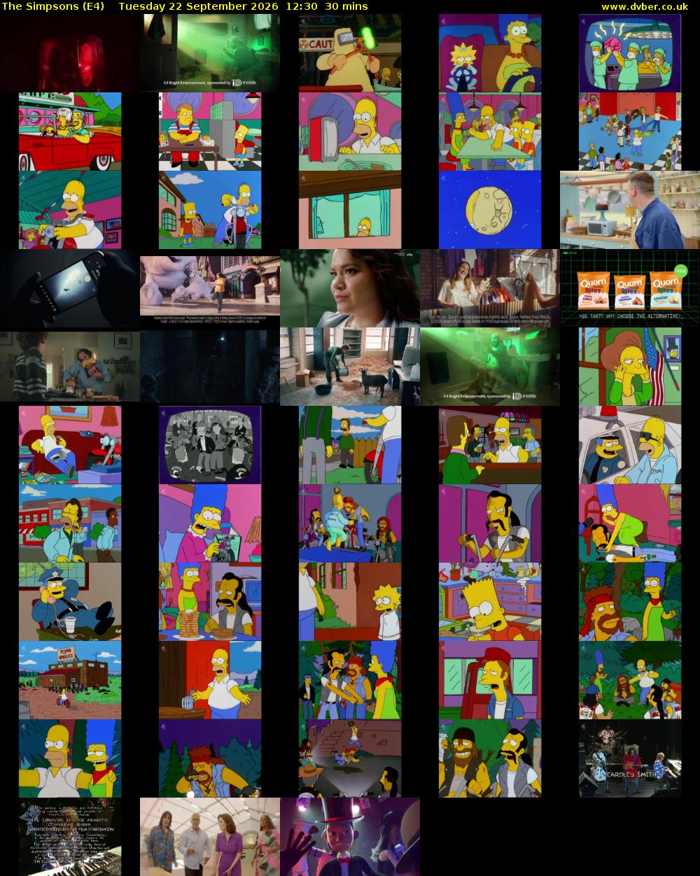 The Simpsons (E4) Tuesday 22 September 2026 12:30 - 13:00