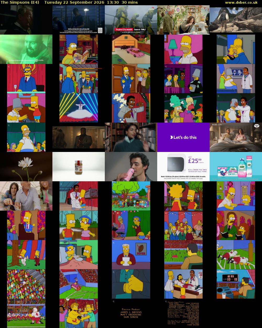 The Simpsons (E4) Tuesday 22 September 2026 13:30 - 14:00