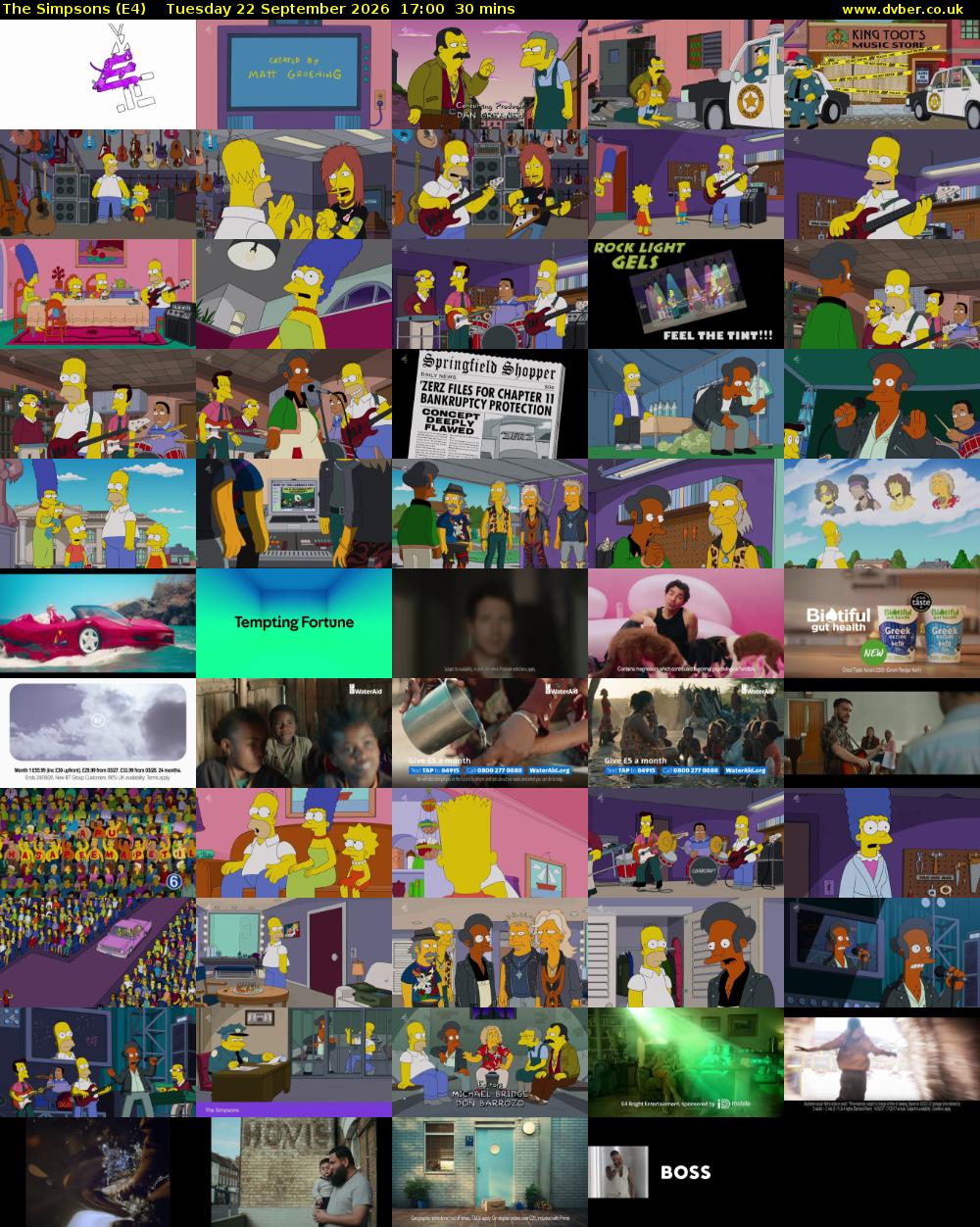 The Simpsons (E4) Tuesday 22 September 2026 17:00 - 17:30
