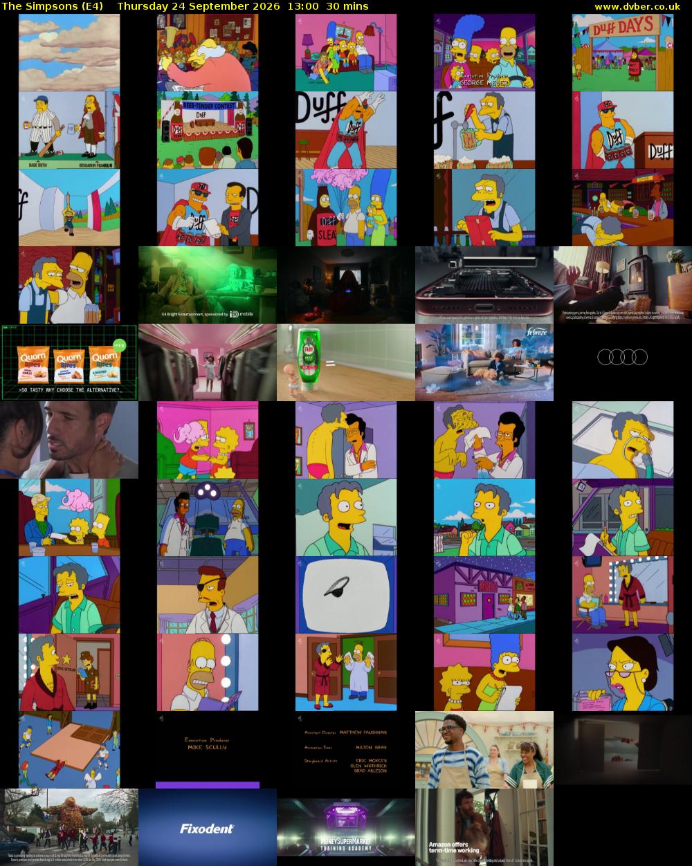 The Simpsons (E4) Thursday 24 September 2026 13:00 - 13:30