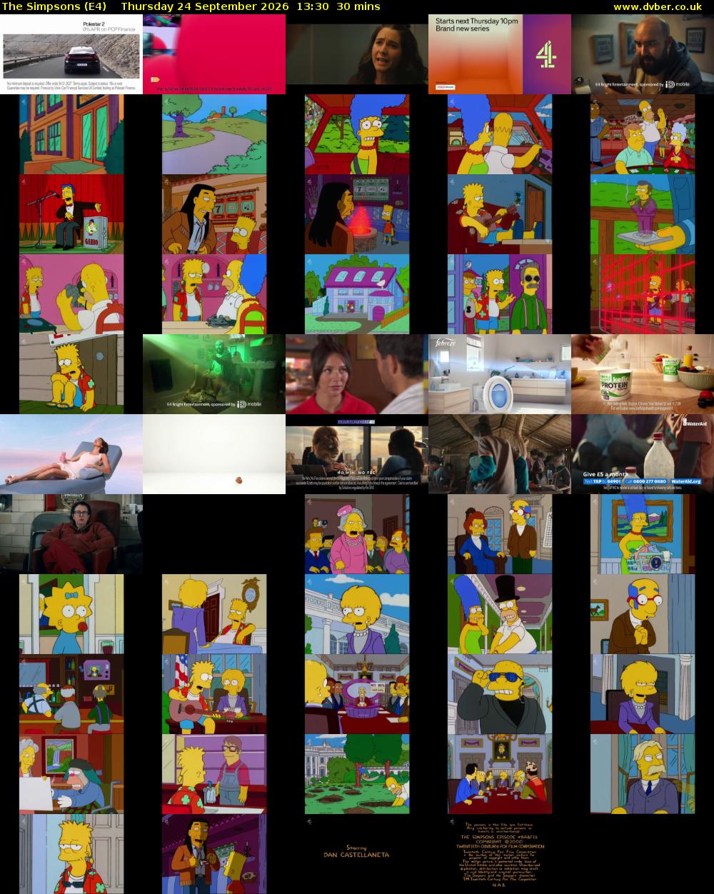 The Simpsons (E4) Thursday 24 September 2026 13:30 - 14:00