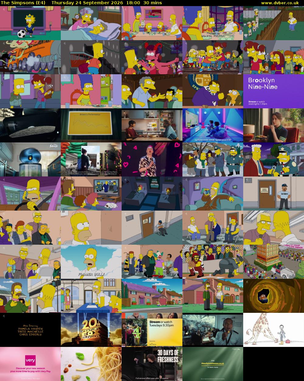 The Simpsons (E4) Thursday 24 September 2026 18:00 - 18:30