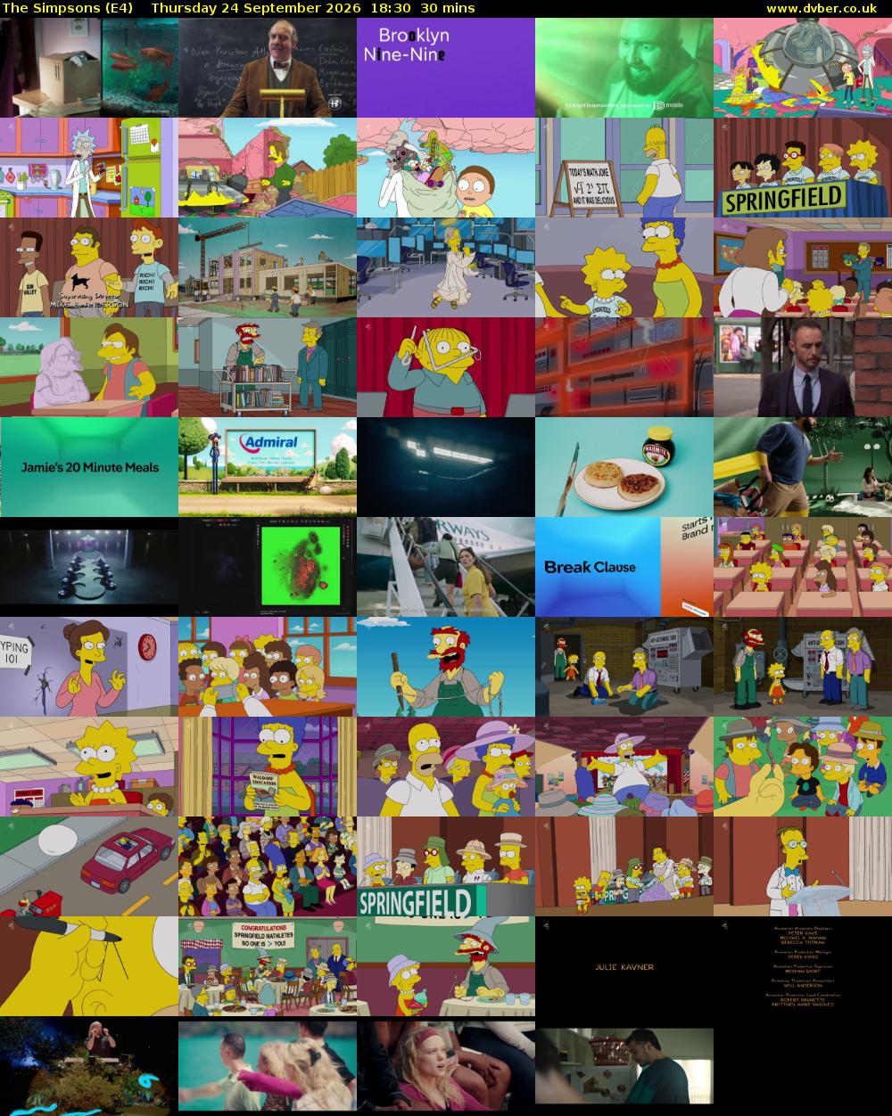 The Simpsons (E4) Thursday 24 September 2026 18:30 - 19:00