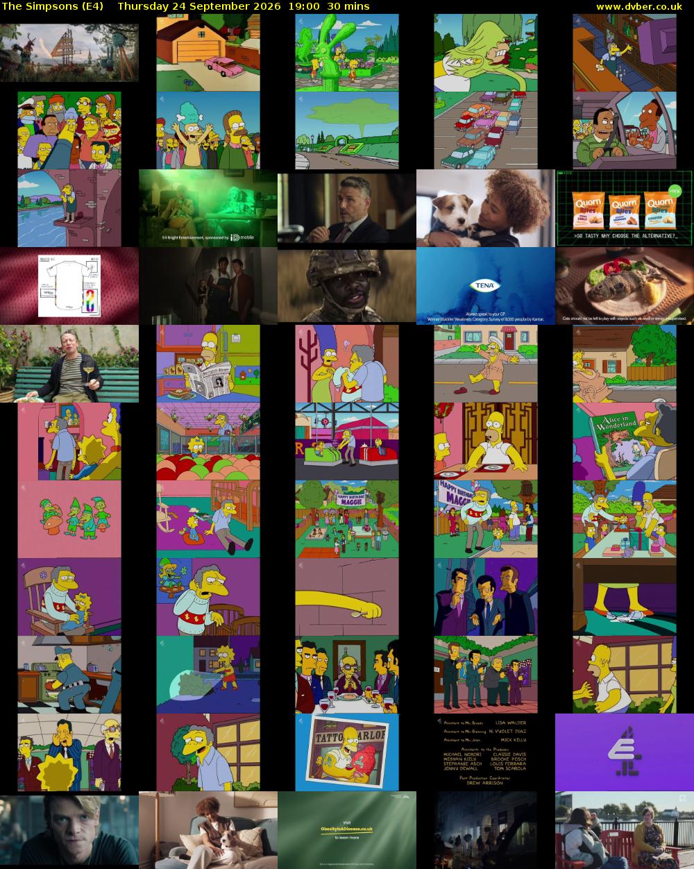 The Simpsons (E4) Thursday 24 September 2026 19:00 - 19:30