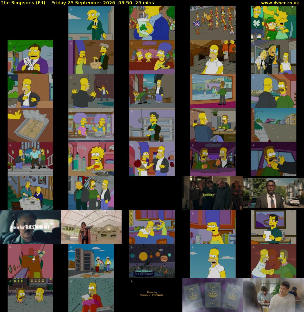 The Simpsons (E4) Friday 25 September 2026 03:50 - 04:15