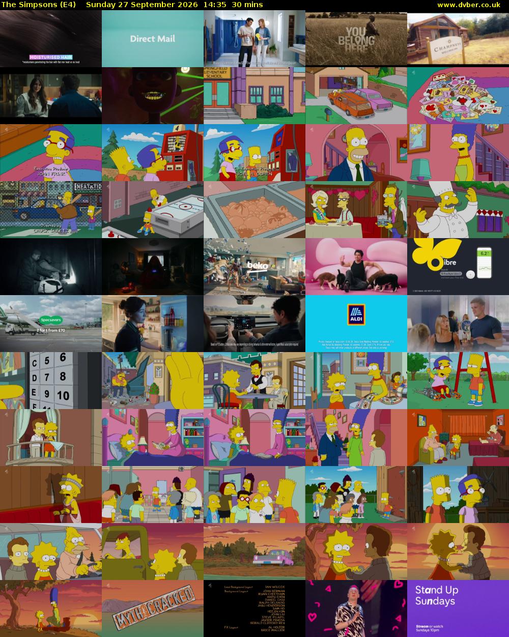 The Simpsons (E4) Sunday 27 September 2026 14:35 - 15:05