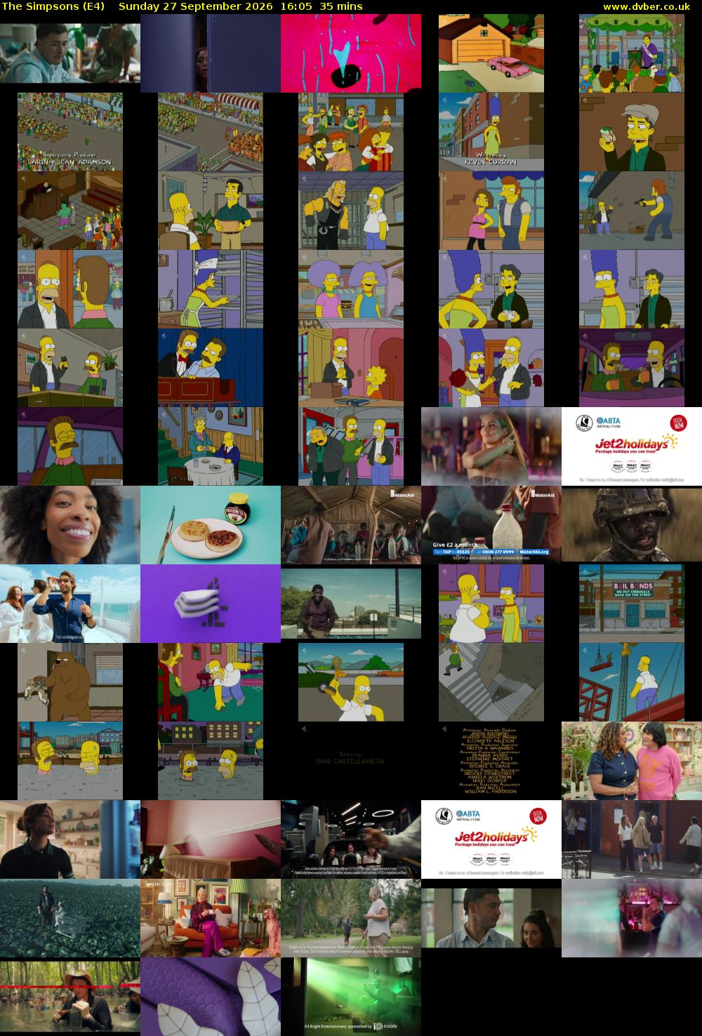 The Simpsons (E4) Sunday 27 September 2026 16:05 - 16:40