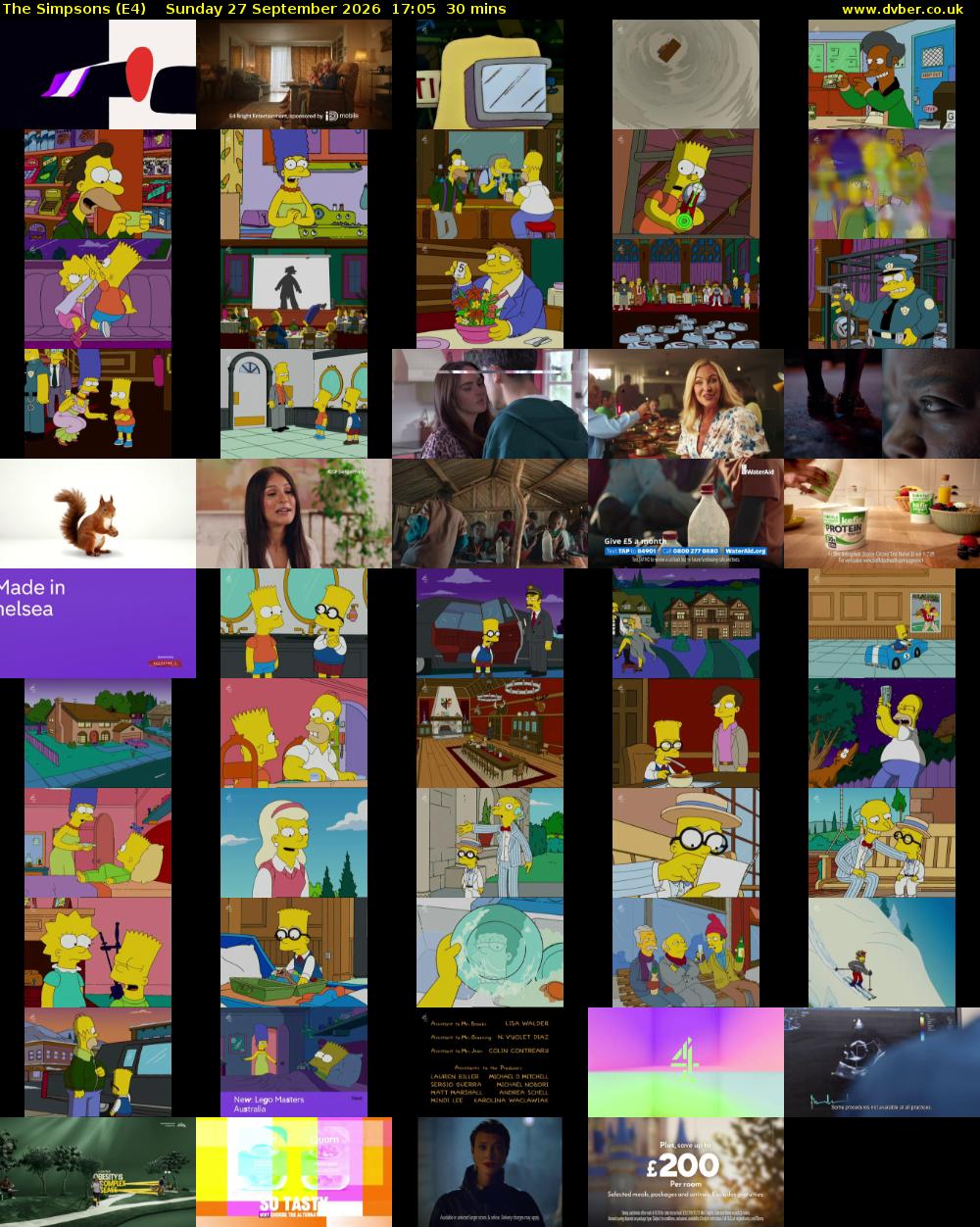 The Simpsons (E4) Sunday 27 September 2026 17:05 - 17:35