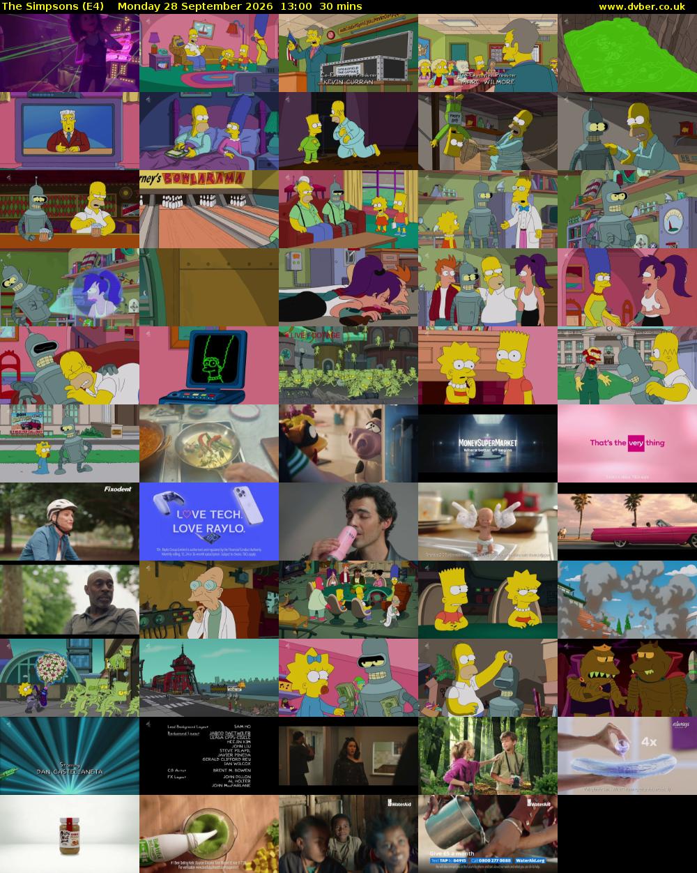 The Simpsons (E4) Monday 28 September 2026 13:00 - 13:30
