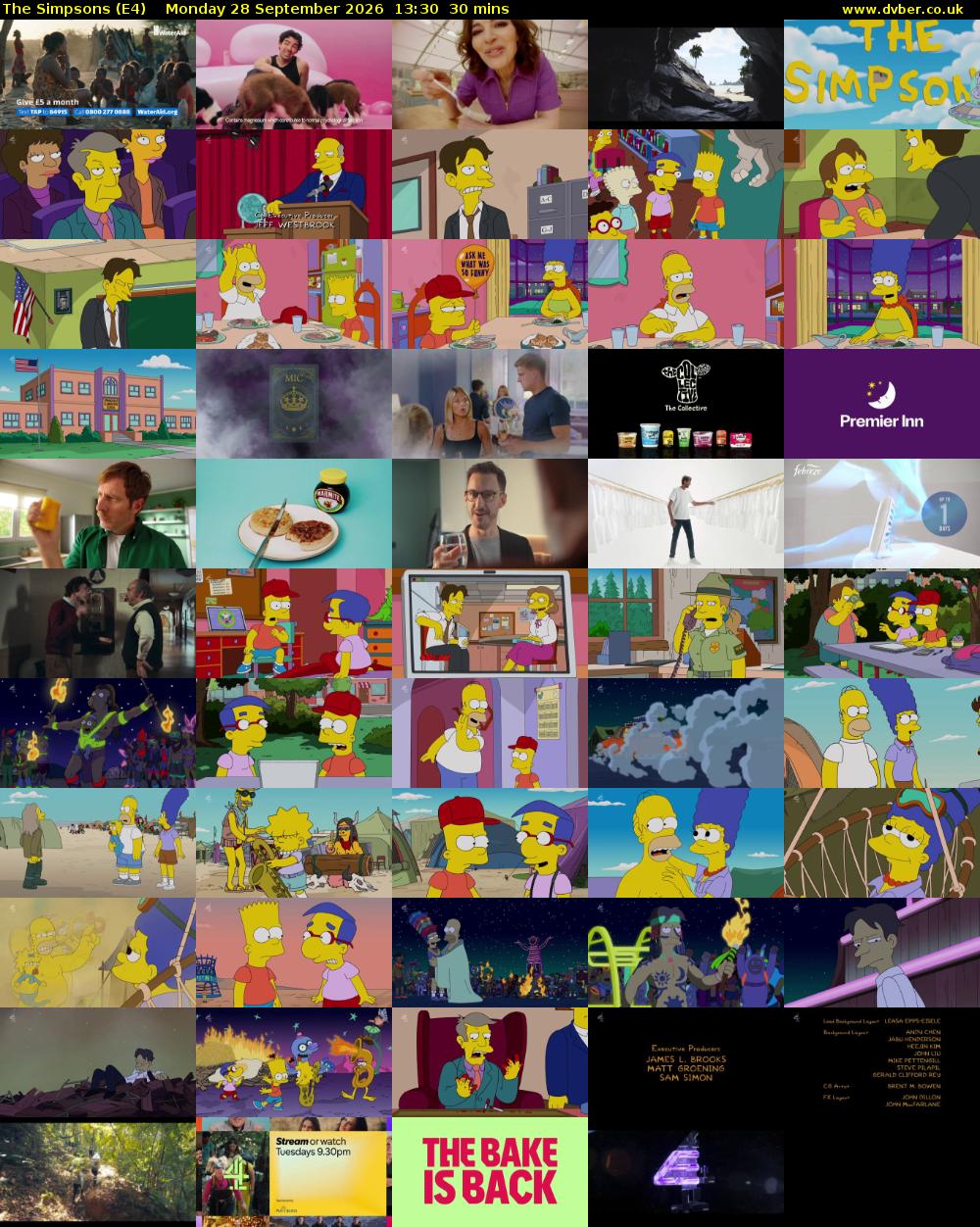 The Simpsons (E4) Monday 28 September 2026 13:30 - 14:00