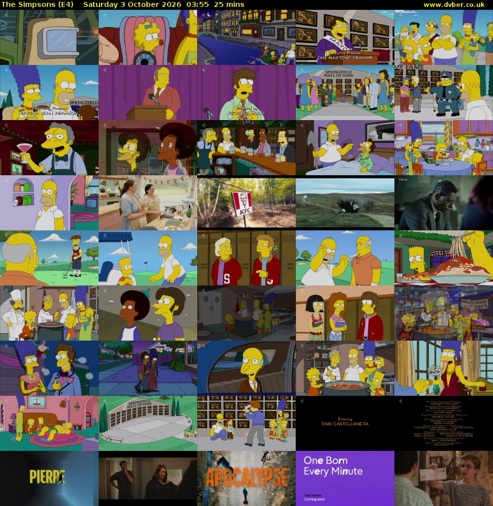 The Simpsons (E4) Saturday 3 October 2026 03:55 - 04:20