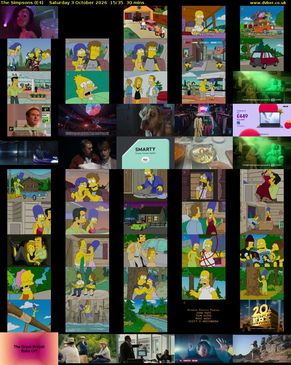 The Simpsons (E4) Saturday 3 October 2026 15:35 - 16:05