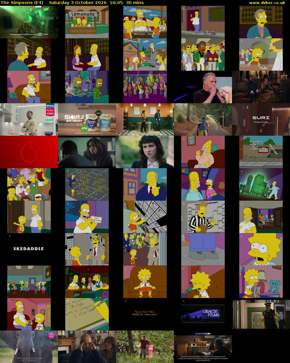 The Simpsons (E4) Saturday 3 October 2026 16:05 - 16:35