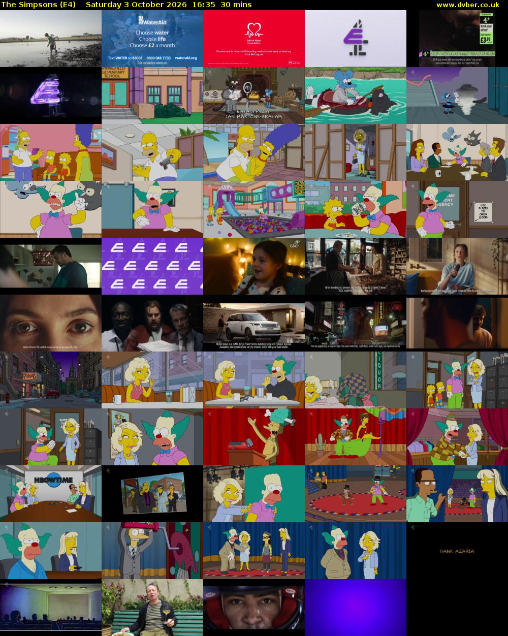 The Simpsons (E4) Saturday 3 October 2026 16:35 - 17:05