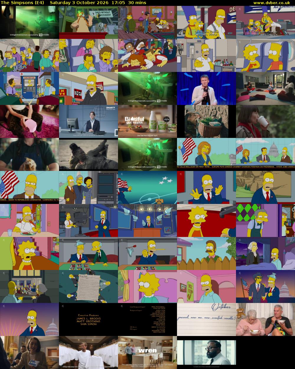 The Simpsons (E4) Saturday 3 October 2026 17:05 - 17:35