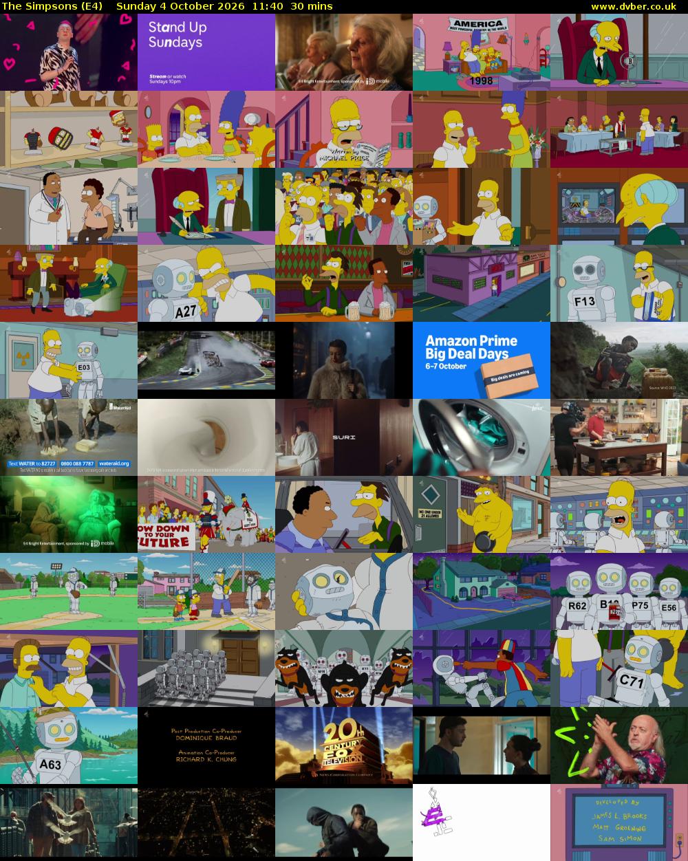 The Simpsons (E4) Sunday 4 October 2026 11:40 - 12:10