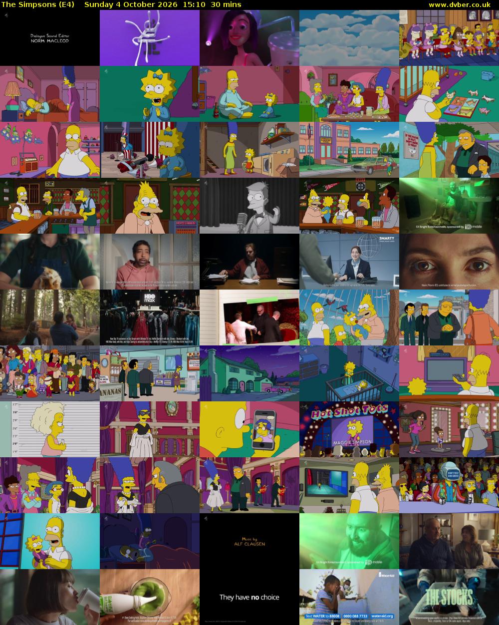 The Simpsons (E4) Sunday 4 October 2026 15:10 - 15:40