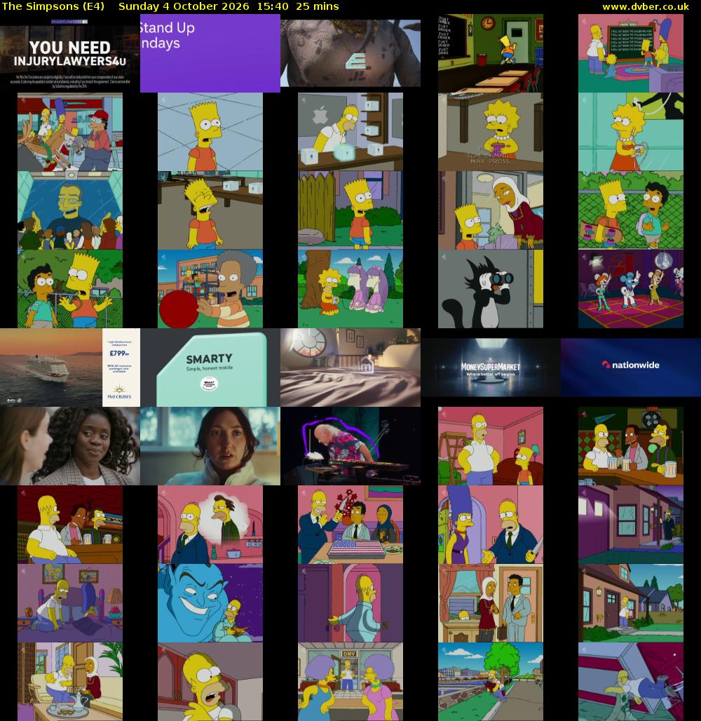 The Simpsons (E4) Sunday 4 October 2026 15:40 - 16:05