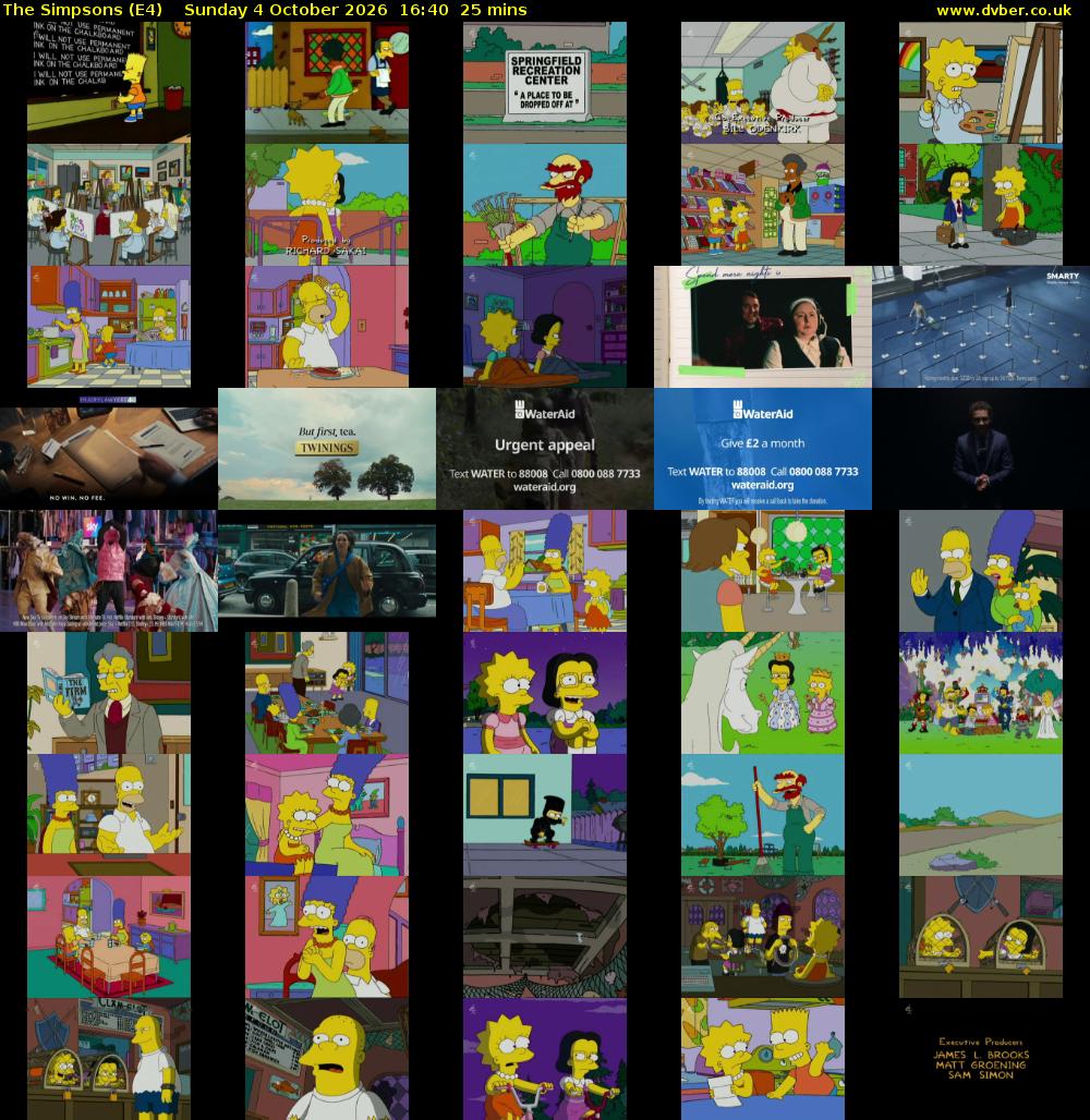 The Simpsons (E4) Sunday 4 October 2026 16:40 - 17:05