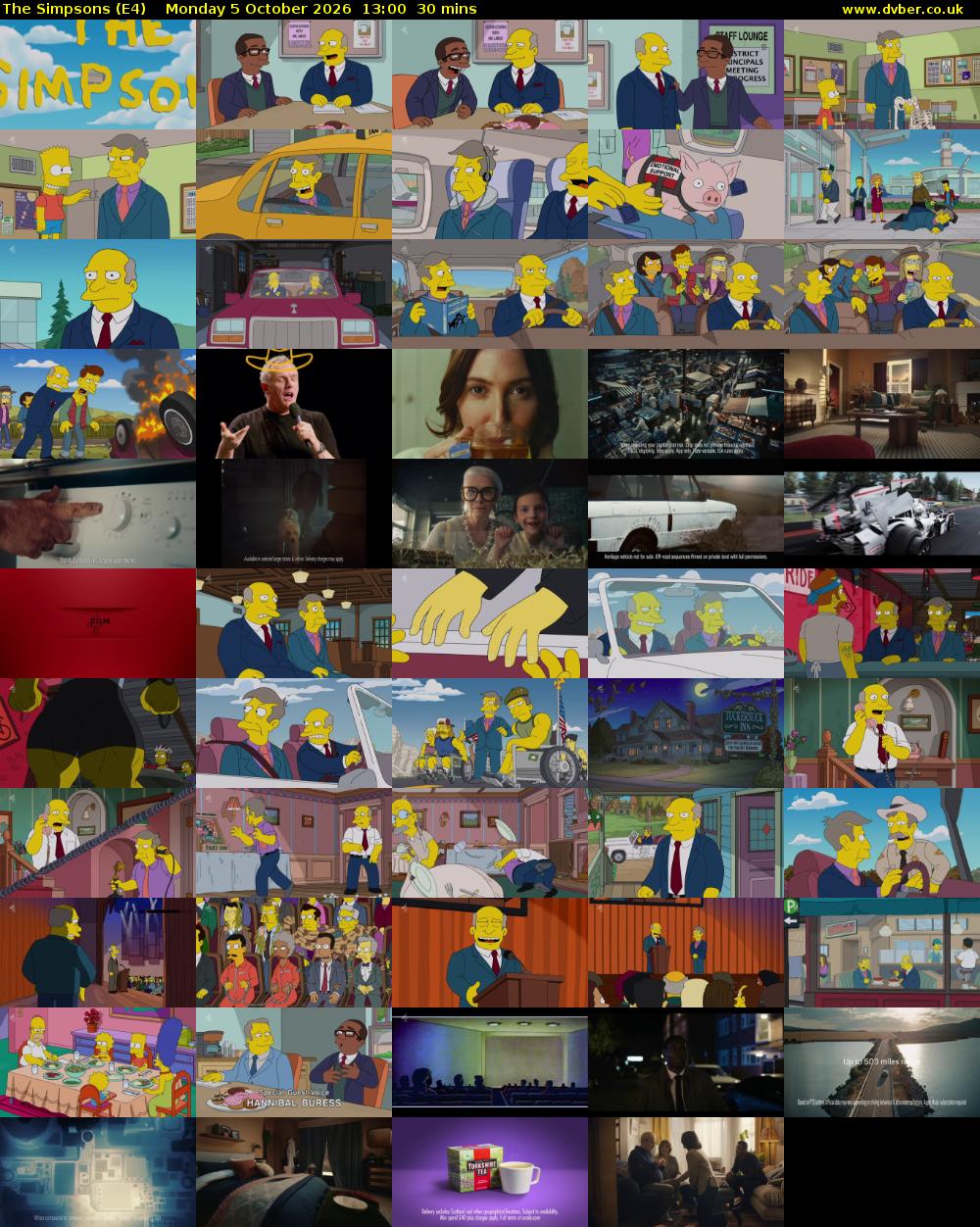 The Simpsons (E4) Monday 5 October 2026 13:00 - 13:30