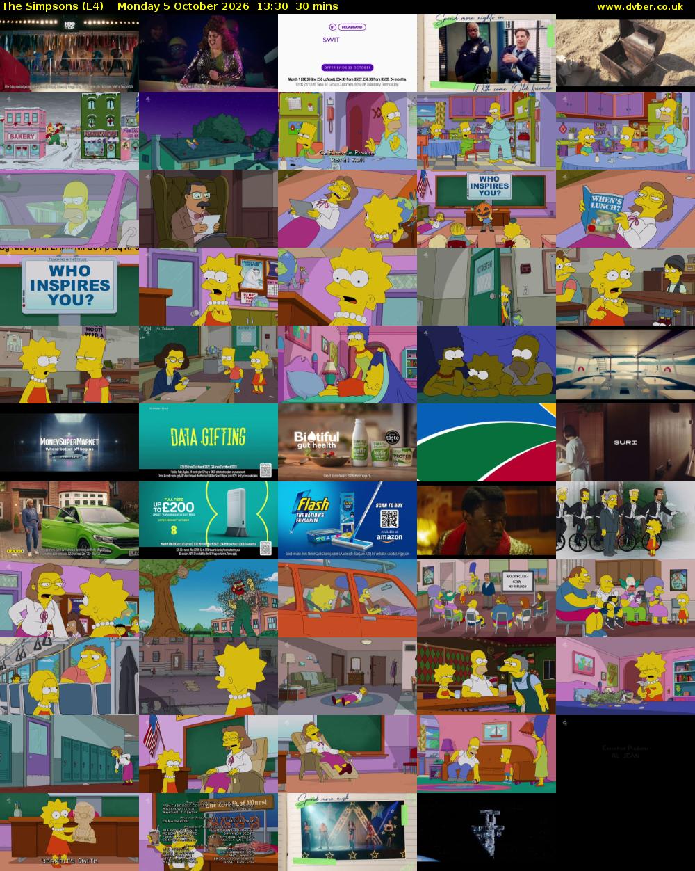 The Simpsons (E4) Monday 5 October 2026 13:30 - 14:00