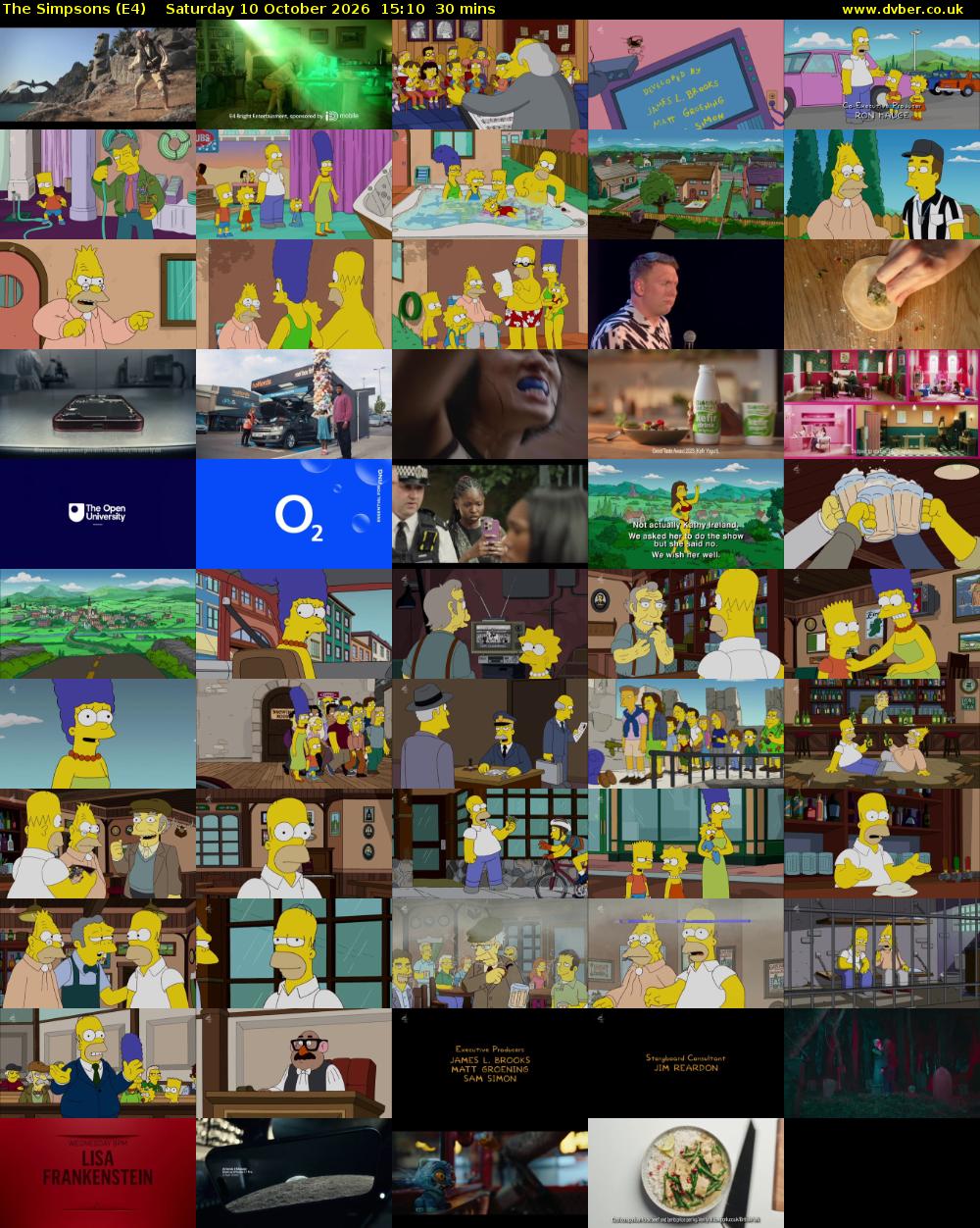 The Simpsons (E4) Saturday 10 October 2026 15:10 - 15:40