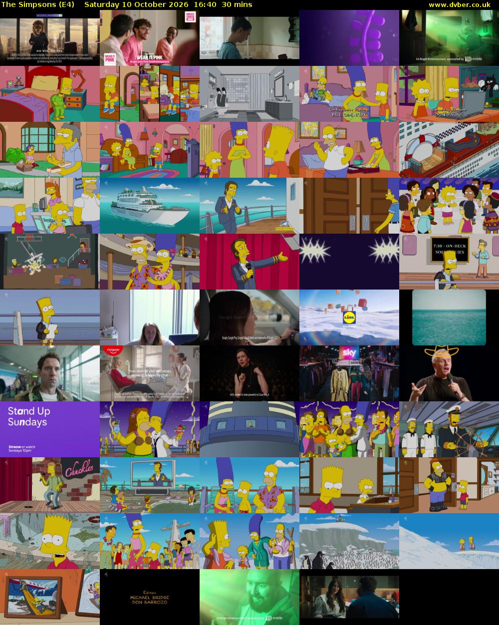 The Simpsons (E4) Saturday 10 October 2026 16:40 - 17:10