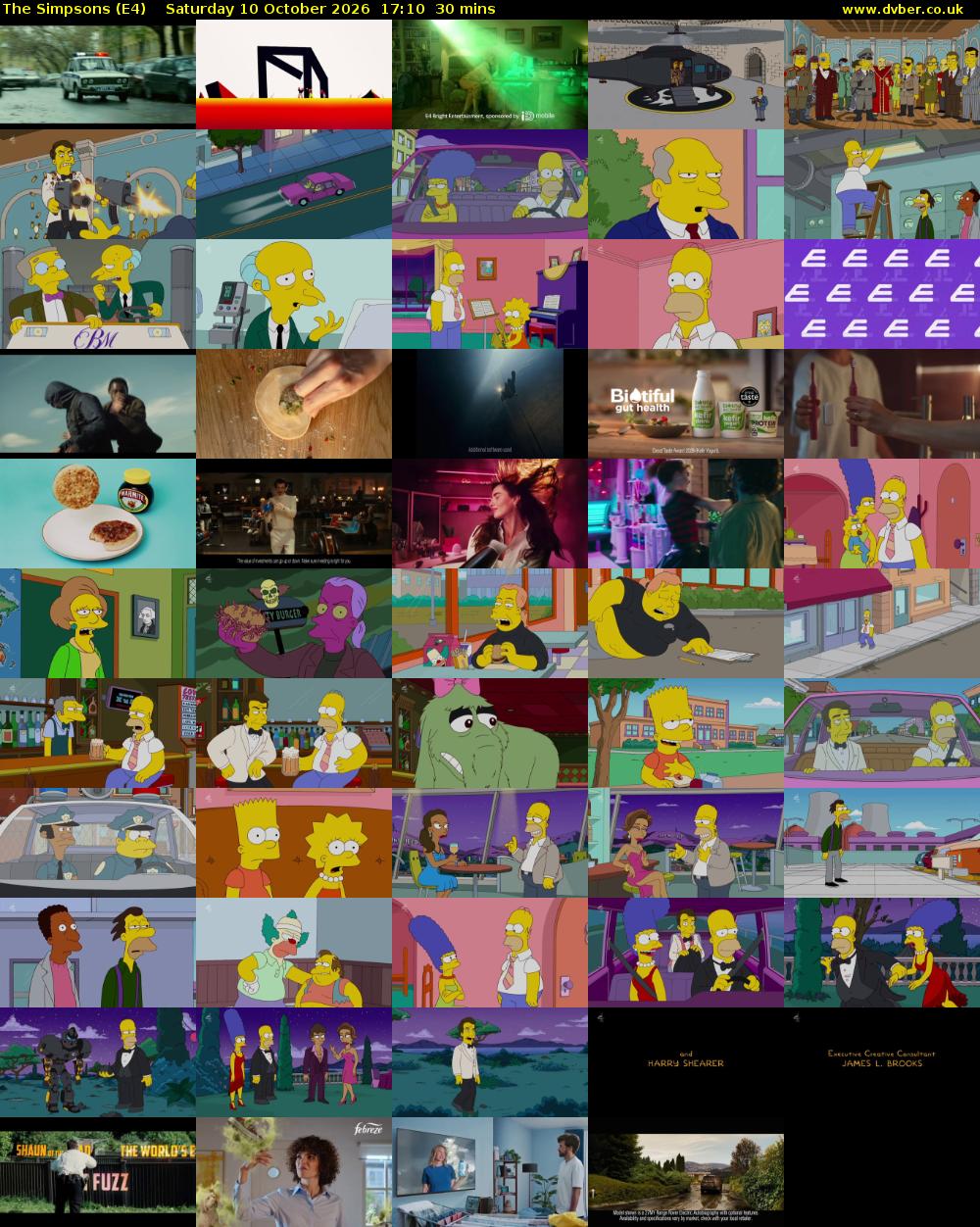 The Simpsons (E4) Saturday 10 October 2026 17:10 - 17:40