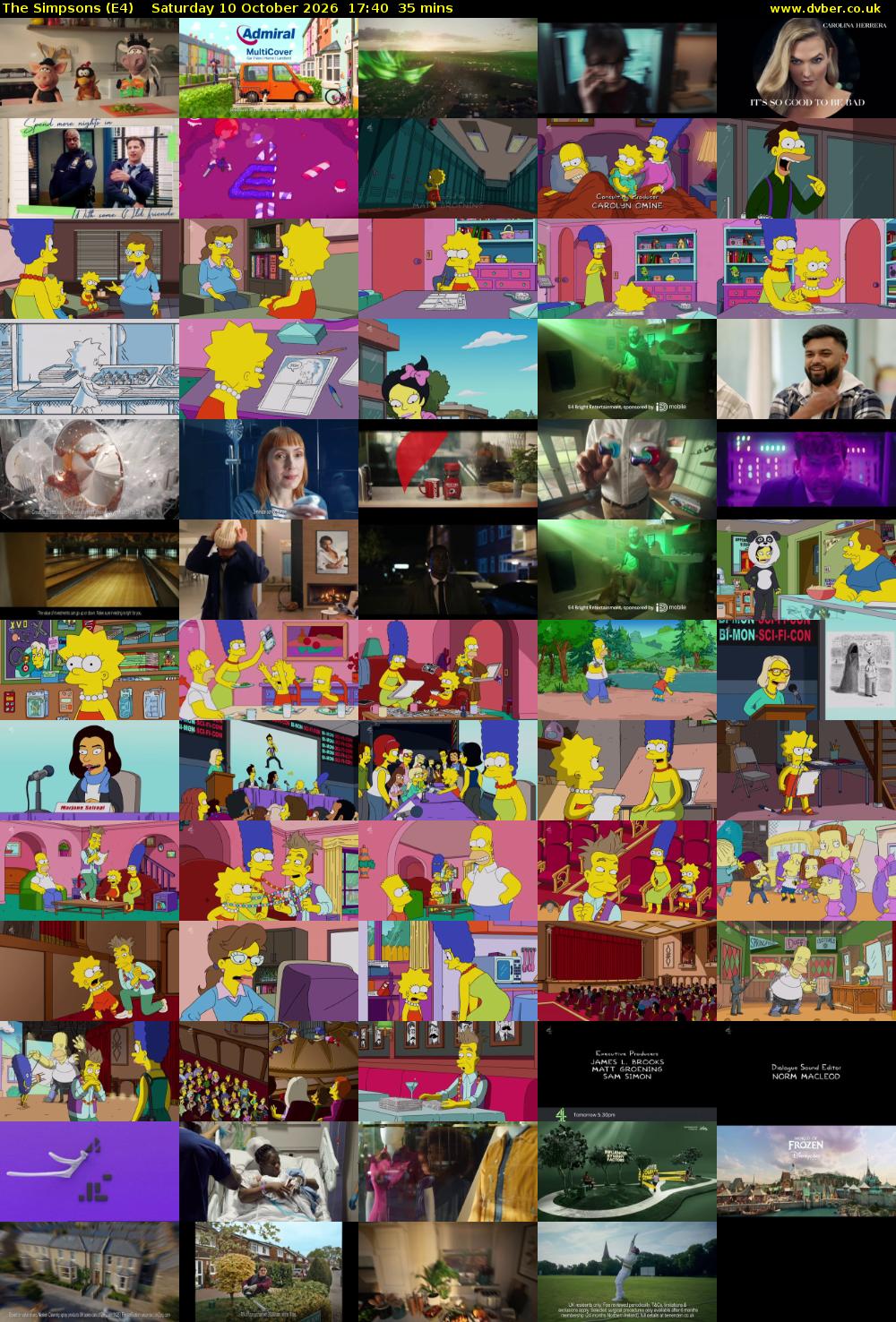 The Simpsons (E4) Saturday 10 October 2026 17:40 - 18:15